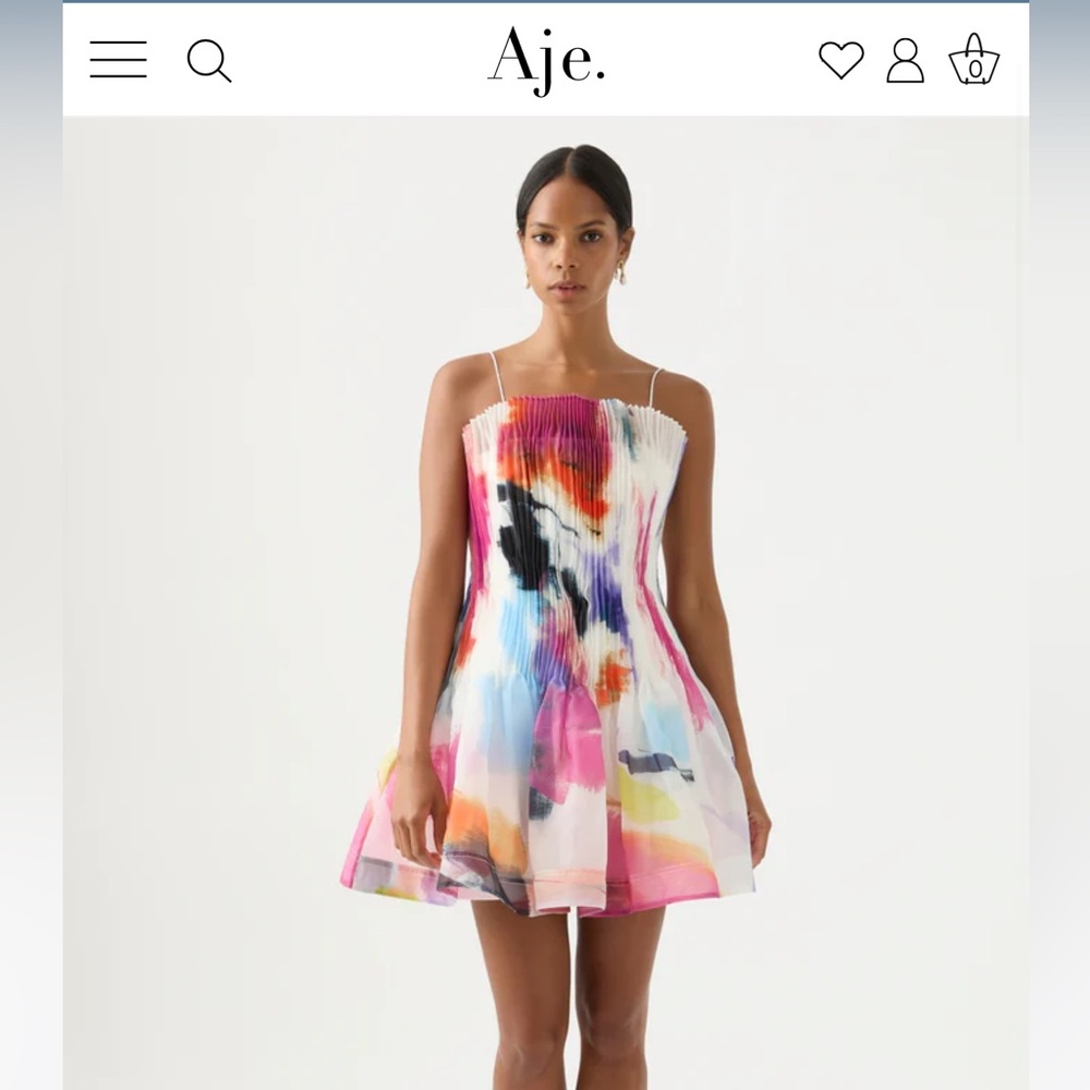 AJE Celestial Pleated Mini Dress